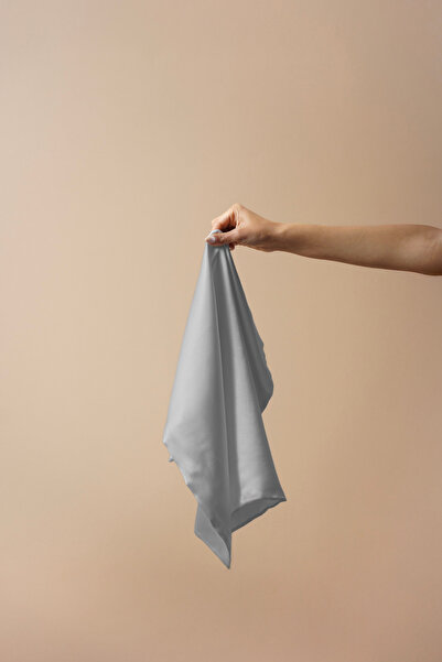 Neyam 100% Natural Mulberry Silk Pillow Case (1pc), Ideal for Skin and Hair Care. Soft and Cool grey