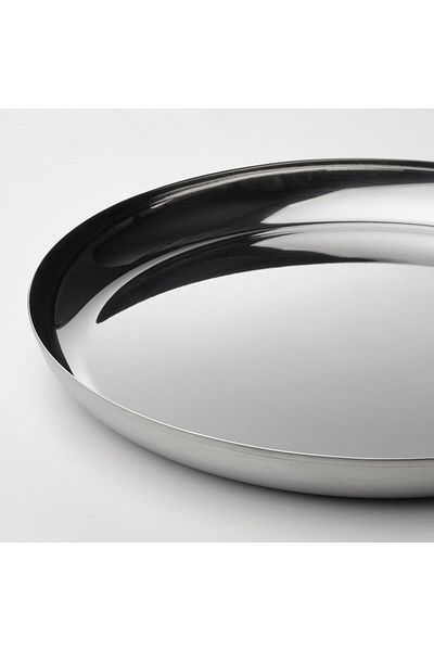 IKEA TUVHÄTTA Serving Plate, Stainless Steel, 32 cm