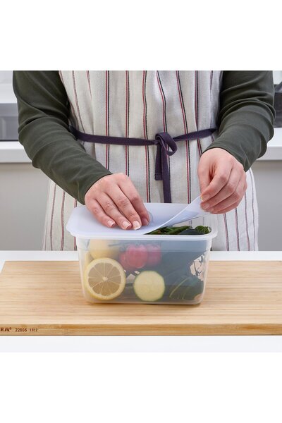 IKEA 365+ Food Container with Lid, Rectangular Plastic/Silicone, 2.0 L