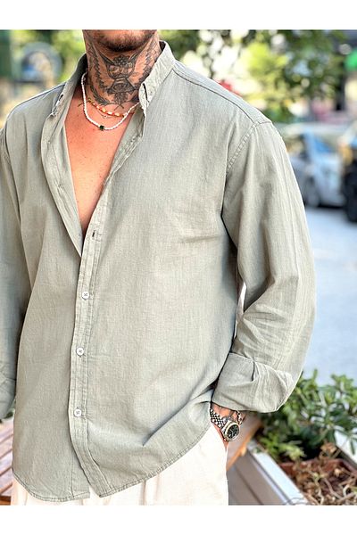 manch collection Oversize Fresh Linen Shirt with Age