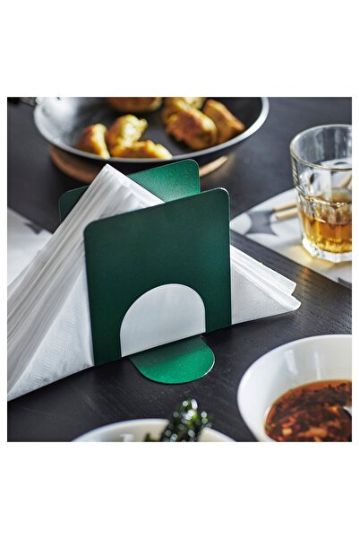 IKEA SKOGSRÖR Napkin Holder, Dark Green, ‎13 x 12 cm