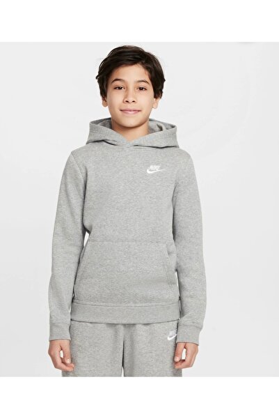 Nike Sportswear Polar Kapüşonlu Grİ Sweatshirt