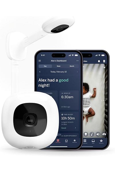Nanit Pro Smart Baby Wall Mount System - Secure Wi-Fi HD Video Camera with Sleep and Breathing Motio