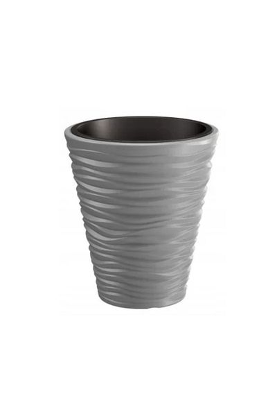 Prosperplast Decorative flower pot, round, gray, 18/37 L, 38.8 x 43.6 cm, Sand