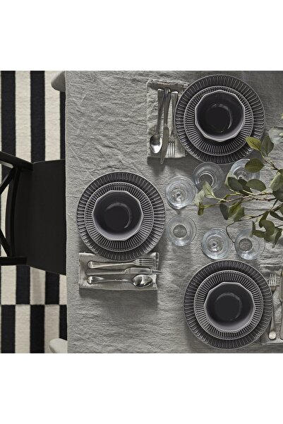 IKEA STRIMMIG Plate, Gray Ceramic, 27 cm