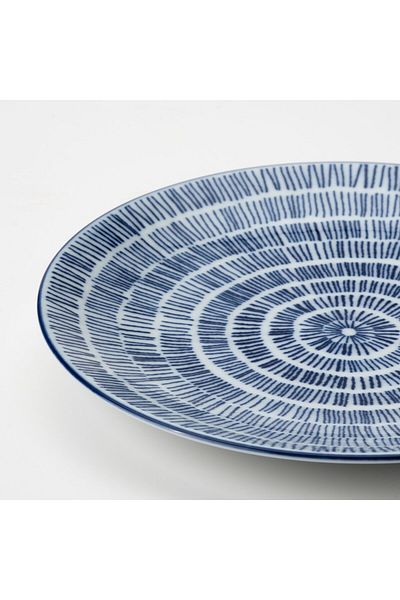 IKEA ENTUSIASM Side Plate, Pattern/Blue, 18 cm