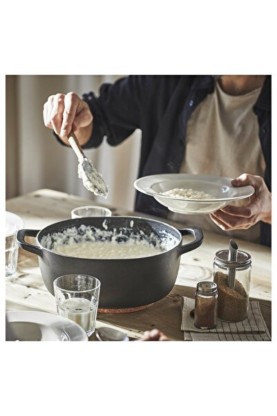 IKEA VARDAGEN Casserole with Lid, Enamel-Coated Cast Iron, 5 L, Matte/Black