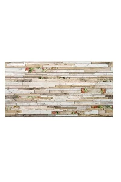 Artool Panou decorativ, PVC, model 3D din piatră, flori roz, 96x48,5 cm