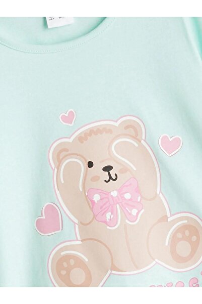 LC Waikiki Σετ πιτζάμες για κορίτσια με στάμπα LCW Kids Crew Neck (W5)