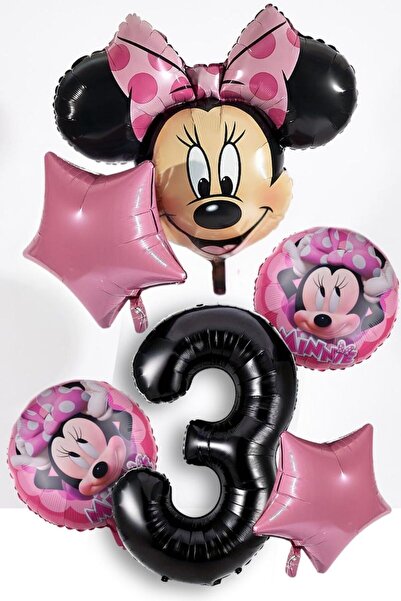 PARTİAVM 3 Yaş Minnie Mouse Doğum Günü Partisi Rakam Balon 1 2 3 4 5 6 7 8 9 ...