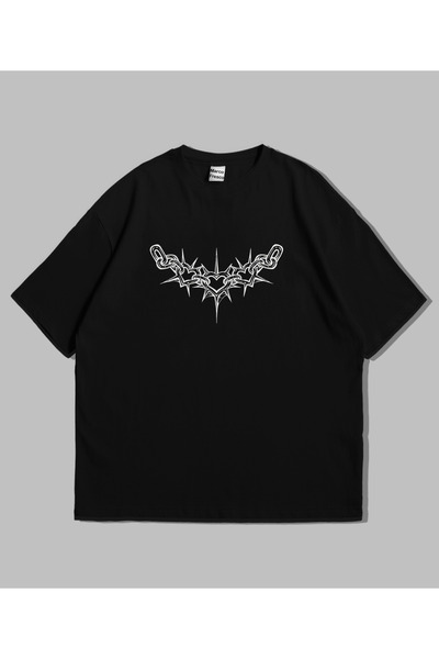 kenoger Unisex gotička tetovaža Štampano ležerna tinejdžerska Oversize kroj T...