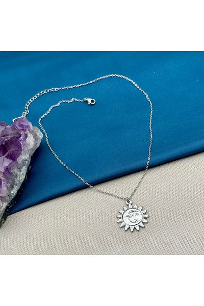 Opia Takı & Aksesuar Steel Sun Moon Necklace