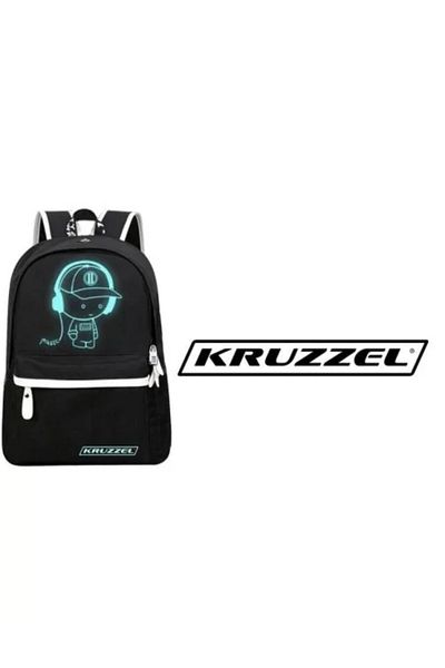 JollyMag Smart Backpack, Fluorescent, Waterproof, USB Cable, Mini Jack, Lock, Black, 33 x 14 x 42 cm, Kruzzel