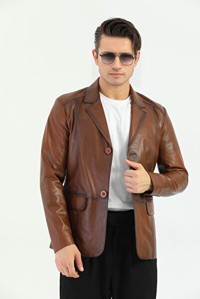 LAKECH LEATHER ERKEK BLAZER DERİ CEKET