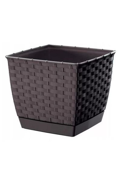 Prosperplast Flower Pot, Prosperplast, Ratolla, square, 3.8 L, brown, 19 x 19 x 15.9 cm