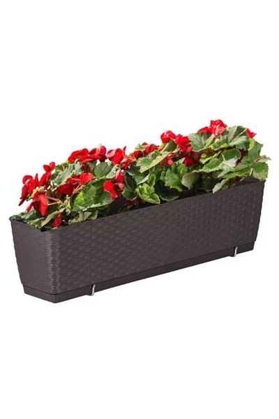 Prosperplast Decorative planter, Prosperplast, rattan imitation, holder, brown, 49.2 x 17.2 x 17.4 cm