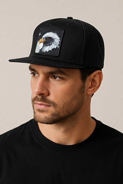 CosmoOutlet Men's Predator Eagle Illustrated Adjustable Hip Hop Model Black Hat