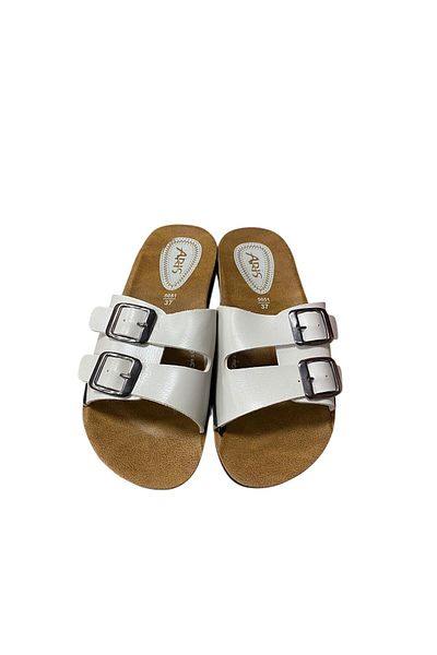 POLEX Women's Double Buckle Flat Sole Slippers