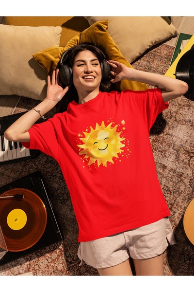 ArtYus TRIOCĂ CU MÂINĂ SCURTĂ CU Gât rotund, IMPRIMATĂ CU TRANSFER SOLAR SMIL...