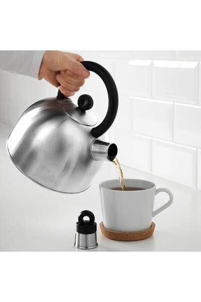 IKEA VATTENTÄT Kettle, Stainless Steel/Black, 2L