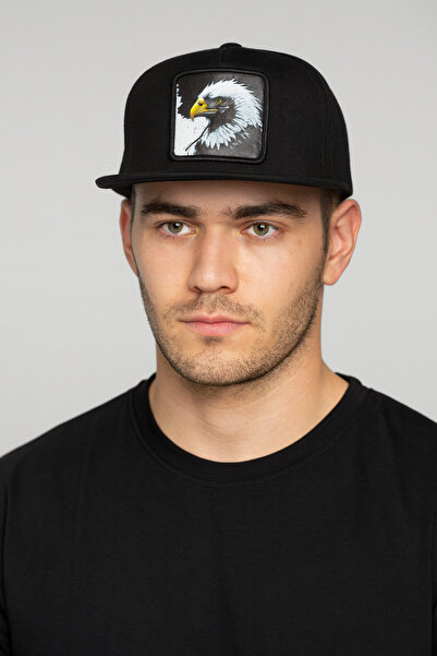 CosmoOutlet Men's Predator Eagle Illustrated Adjustable Hip Hop Model Black Hat