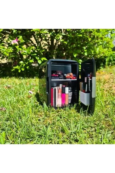 JollyMag Frigider turistic, mini, 12 V/220 V, negru, 4 L, 17.5 x 23.5 x 25 cm, Malatec