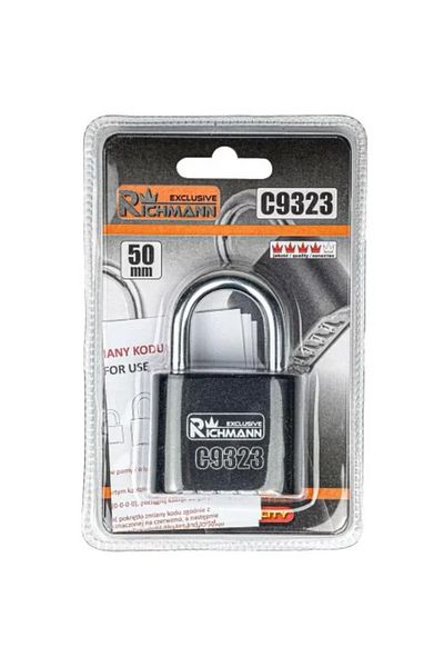 richmann exclusive Combination Padlock, Black, 50 mm, Richmann Exclusive