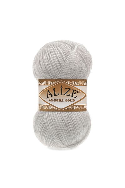 Alize Angora Gold Hand Knitting Yarn 100g 550m - 20% Wool - 80% Acrylic - Color No: 208 - Light Grey Melange