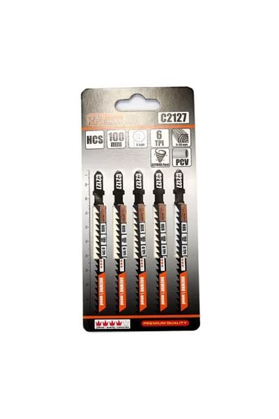 richmann Lamă, ferăstrău pendular, pentru lemn, HCS, tijă în T, 6 TPI, tăiere rapidă, set de 5 bucăți, 100 mm,