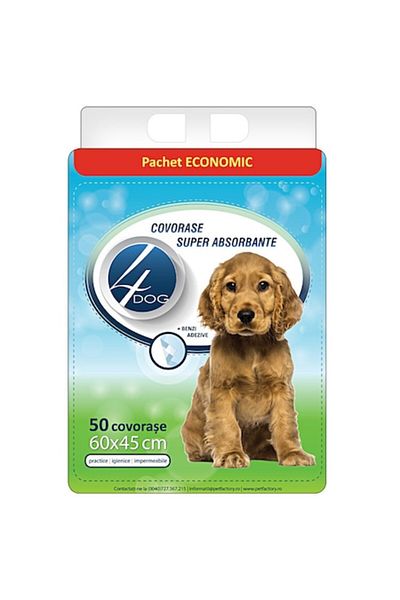 4dog Covorase Igienice Caini 60x45cm Pachet ECONOMIC 50buc