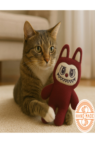 Dalipet Kedilerin Yeni Oyun Arkadaşı 38x22 Cm Buyuklugunde Dev Labubu Oyuncak...