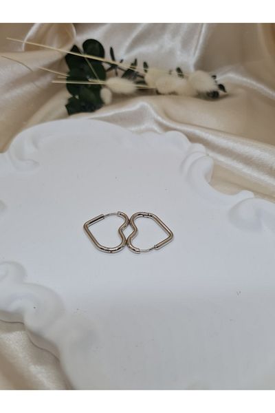 ZEYM COLLECTION Stainless Steel Heart Earrings, Minimalist Design, Daily Use, Trendy