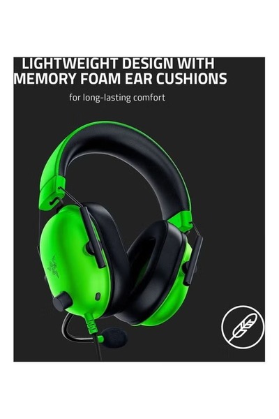 RAZER سماعة رأس رياضية إلكترونية سلكية متعددة المنصات BlackShark V2 X - خضراء - خضراء