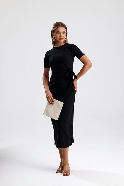 let s shine Women's Side Tie Detailed Slit Dress