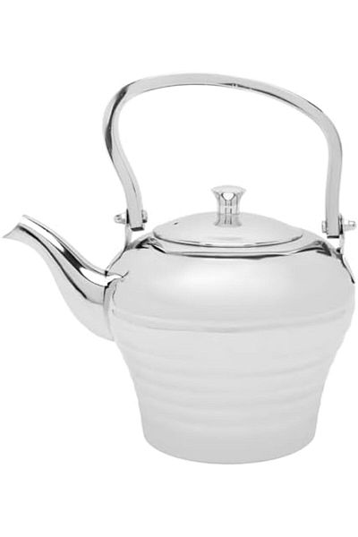 cc bin shihon Premium Stainless Steel Teapot 1.2L Silver Color with Rings Design Heat Insulated for Hospitality