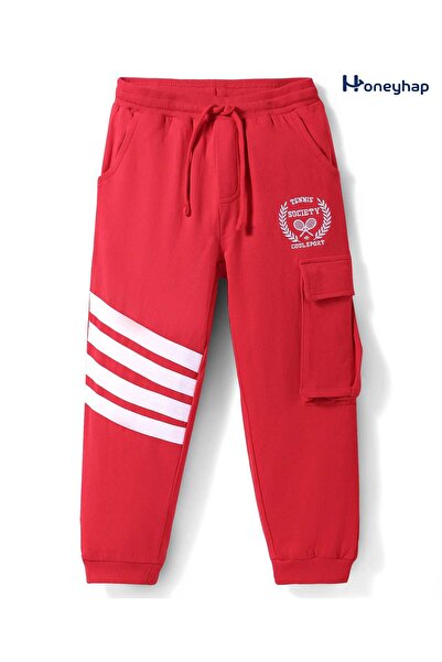 Honeyhap بنطلون استرخاء كامل الطول من القطن الفاخر بنسبة 100% مع طباعة جريئة ...