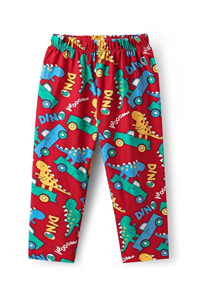 Babyhug Night Suit With Dino Print - Red