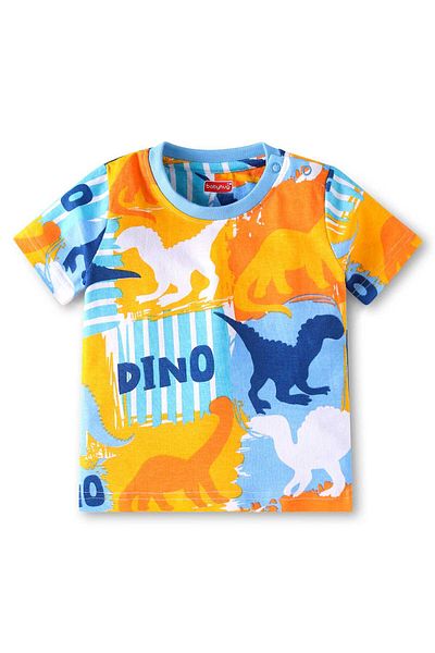 Babyhug Pyjama Set with Dino Print - Light Blue