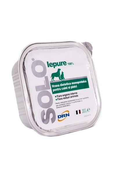 Solo Hrană pentru câini, Solo, carne de iepure conservată monoproteică, 300 g