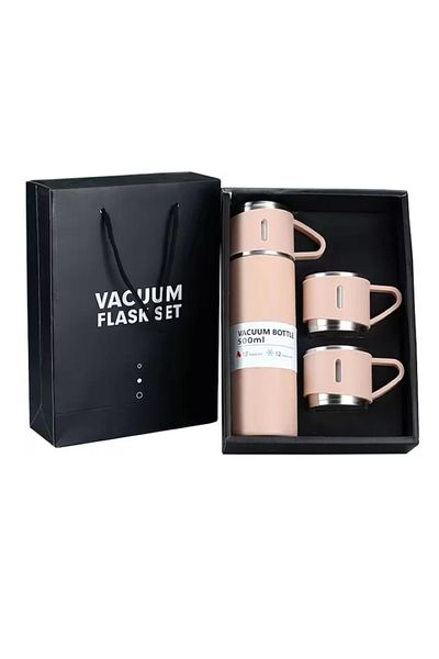 EMATTERIO Set Termos 3 Căni 500 ml, Oțel Inoxidabil, Izolație 12h, Închidere Ermetică