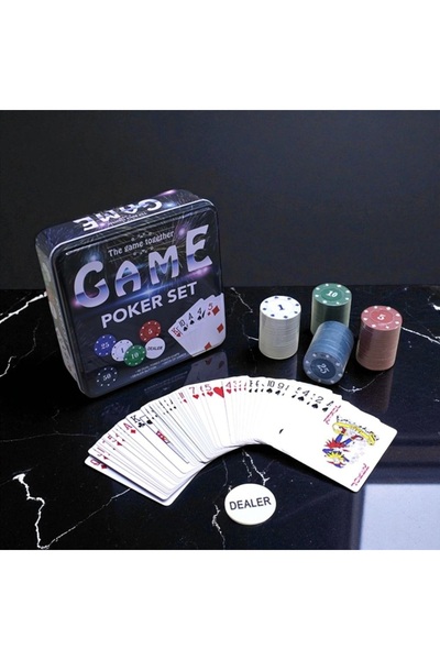 Kuzey Tacı لعبة البوكر Vip مع صندوق معدني مكون من 80 شريحة ومجموعة واحدة من و...