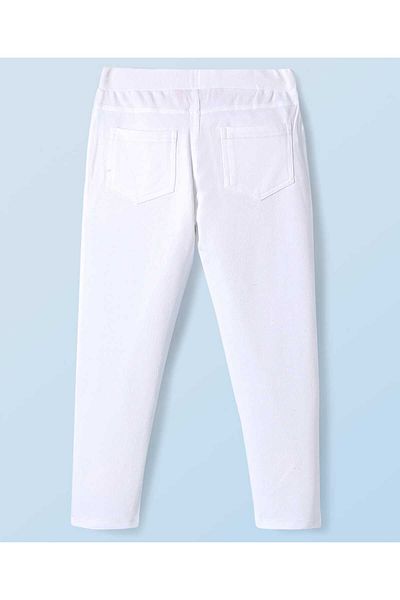 Honeyhap Premium Knit Full Length Solid Jeggings With Bio Finish - Bright White