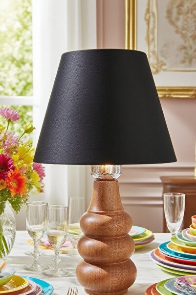 571 Store Sina Table Lampshade Wooden Body Fabric Headboard Decorative Table Lamp Night Light
