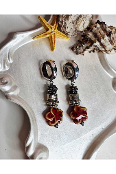 Ivory Pearl Flower Dangle Earrings