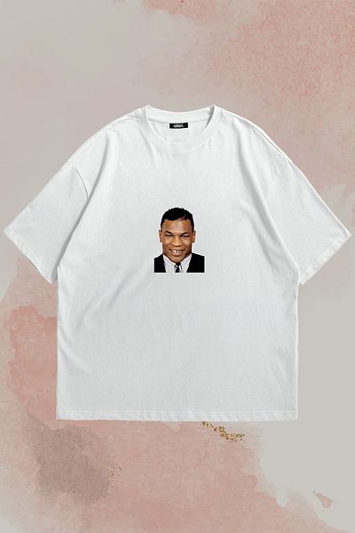 Grove Fashion Tricou oversize unisex cu imprimeu Mike Tyson Smile
