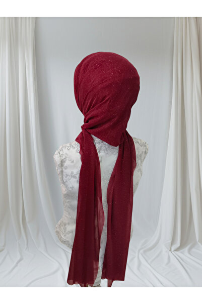 Nuray hazır duvak Simli bordo 4lu gecis hazır duvak hazır şal hazır türban