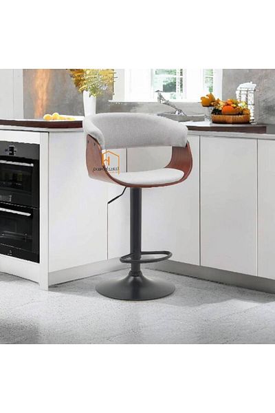 Al Saada Home Premium Product Bar Chair - 95 x 50 x 50 cm - Light Gray