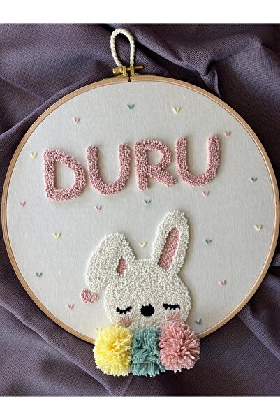 punch passion Bebek kapı süsü, hastane kapı süsü, 30 cm, punch nakışlı, isiml...