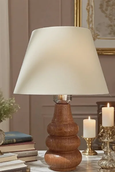 571 Store Sina Table Lampshade Wooden Body Fabric Headboard Decorative Table Lamp Night Light