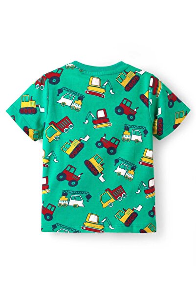 Babyhug Night Suit With Vehicle Print - Green